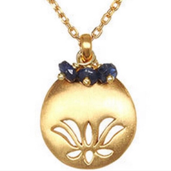 Satya Genuine Semi Precious Birthstone Lotus Pendant Necklace-Boutique - Picture 8 of 16